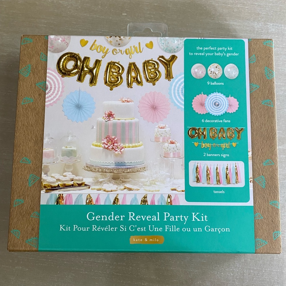 Gender Reveal Party Kit - Gold and Pink